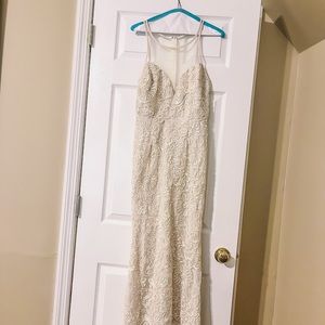 NWT BEIGE MAXI DRESS WITH MESH DETAIL by maniju